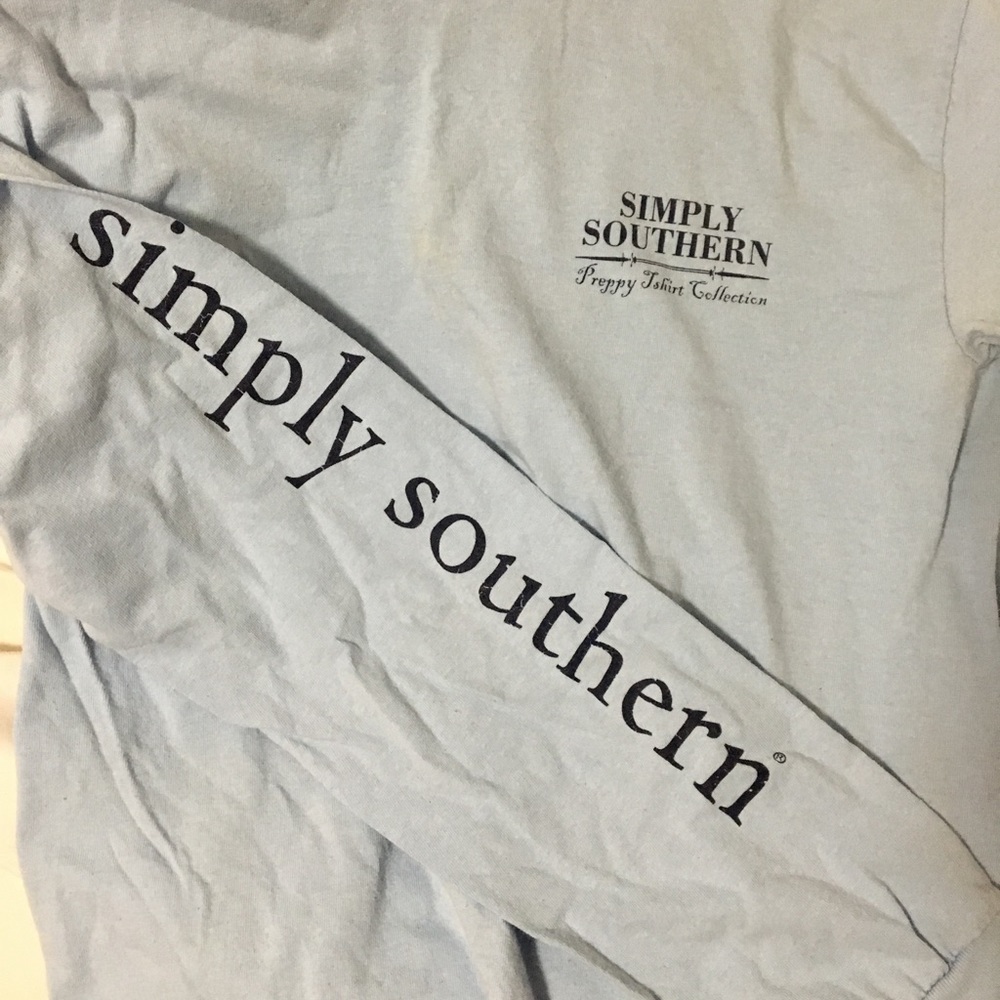 Simply Southern Baby blue long sleeve tshirt